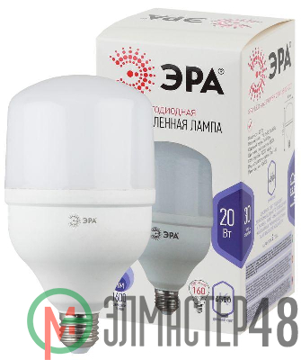 Лампа светодиодная высокомощная STD LED POWER T80-20W-6500-E27 20Вт T80 колокол 6500К холод. бел. E27 1600лм Эра Б0027011