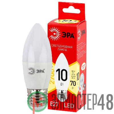 Лампа светодиодная LINE LED B35-10W-827-E27 R B35 10Вт свеча E27 тепл. бел. ЭРА Б0052377