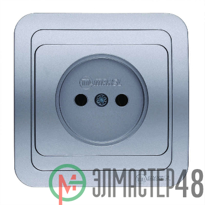 Розетка 1-м СП Mimoza 16А IP20 без заземл. серебр./серебр. Makel 23402