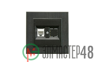 Розетка компьютерная CAT 5+гнездо Karea LINE STAR чер. Makel 86054035