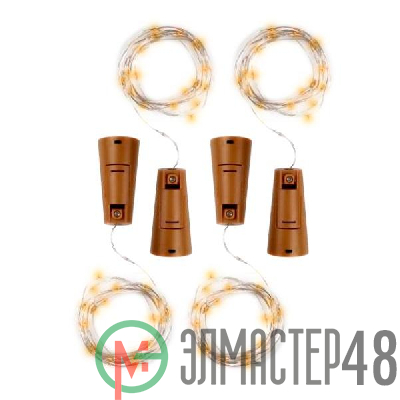 Гирлянда DC-G04-20YS4 пробки 20LED 3x(LR44/LR1154/AG13/G13) (в компл.) (уп.4шт) желт. ФАZА 5047914