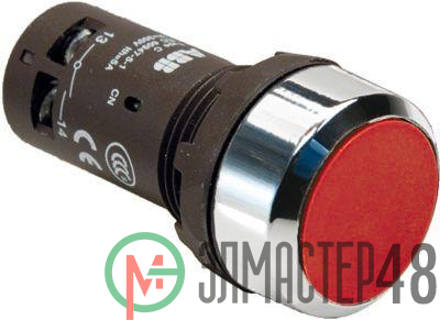 Кнопка CP1-30R-11 без фикс. 1HO+1H3 красн. ABB 1SFA619100R3071
