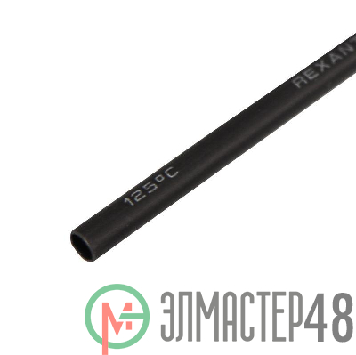 Трубка термоусадочная тонкостен. 3/1 с клеем (3:1) 1м черн. Rexant 26-0003