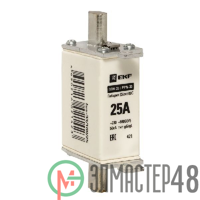 Вставка плавкая ППН-33 100/25А габарит 00C PROxima EKF fus-33/100/25