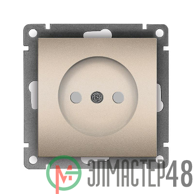 Розетка 1-м СП Афина 16А IP20 без заземл. защ. шторки механизм шампань Universal A0047-Br