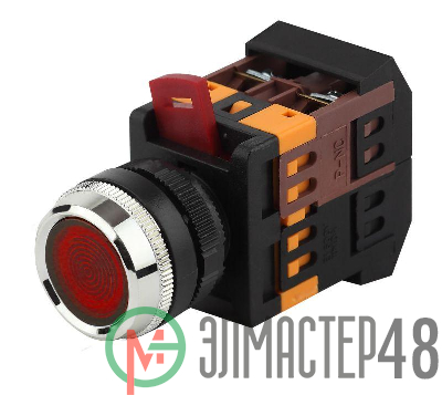 Кнопка ABLFS-22 красн. d22мм неон/240В 1з+1р BBT30-ABLFS-K04E ЭРА Б0045654