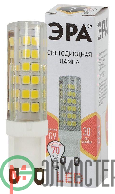 Лампа светодиодная JCD-7w-220V-corn ceramics-827-G9 560лм ЭРА Б0027865