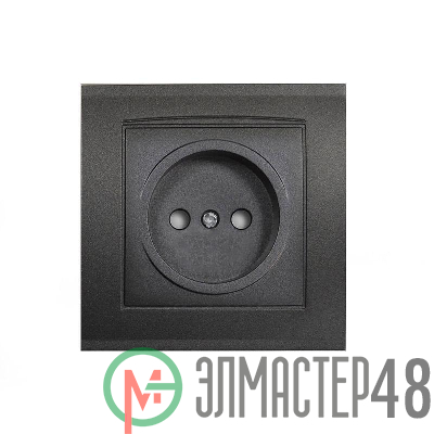 Розетка 1-м СП Бриллиант 16А IP20 без заземл. защ. шторки в сборе графит Universal 7947595-Gr