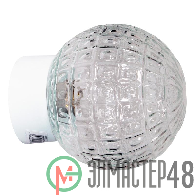 Светильник НББ 64-60-080 "Гранат" d150 1х60Вт E27 IP20 прозр./корпус прямой бел. Элетех 1005100178