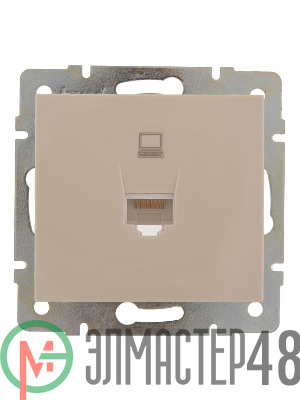 Розетка компьютерная СП Rain RJ45 16А IP20 механизм крем. LEZARD 703-0388-139