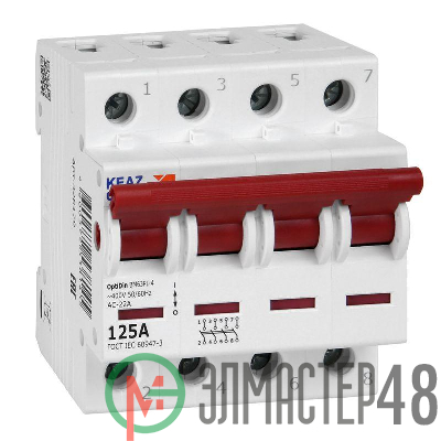 Выключатель нагрузки модульный OptiDin BM63PL-4125-УХЛ3 (ВМ63PL) КЭАЗ 328179
