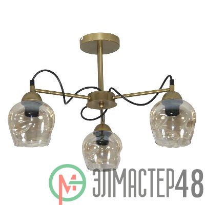Светильник "Мирра" 131 (плафон 8268) НСБ 01-3х60-228 Е27 (ИМ) потолочный зол. Элетех 1005405270