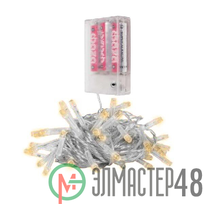 Гирлянда DC-G01-80Y 80LED 7.8м 8реж. 3xAA (не в компл.) желт. ФАZА 5047730