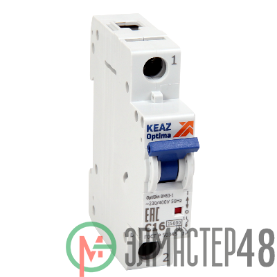 Выключатель автоматический модульный 1п C OptiDin ВМ63-1C16-15-УХЛ3 КЭАЗ 341881