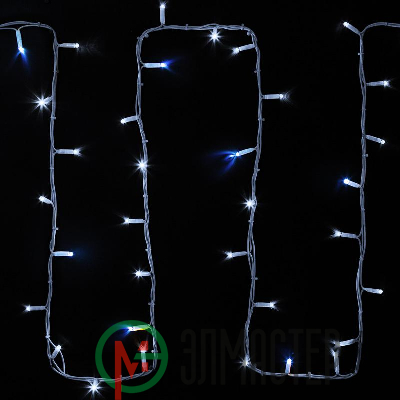 Гирлянда модульная "Дюраплей LED" 20м 200LED мерцающий "Flashing" (каждый 5-й диод) бел. провод бел. каучук Neon-Night 315-185