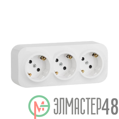 Розетка 3-м ОП Quteo 16А защ. шторки с заземл. бел. Leg 782218