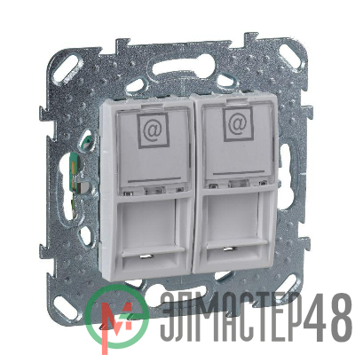 Механизм розетки комп. 2-м СП Unica RJ45 бел. SchE MGU5.2020.18ZD