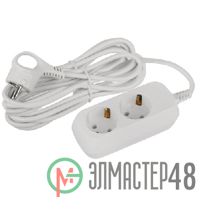 Удлинитель электрический UDL-10-250-E Greenline 2 розетки с заземлением 5м ПВС 3х0.75кв.мм Эра Б0065074