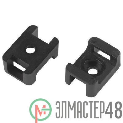 Площадка под хомуты 22х16мм с монтажным отверст. М4 NO-225-306 черн. (уп.50шт) Эра Б0066685