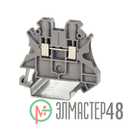 Клемма проходная винтовой зажим 2 точки подключения 4кв.мм сер. DKC TUR-4