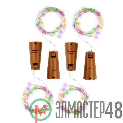 Гирлянда DC-G04-20MS4 пробки 20LED RGB 3x(LR44/LR1154/AG13/G13) (в компл.) (уп.4шт) ФАZА 5047938