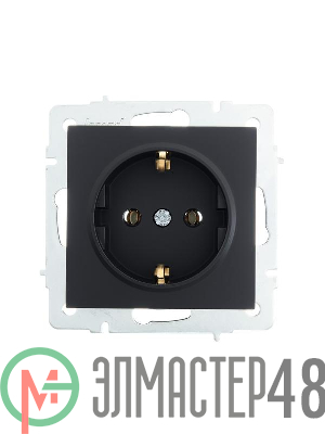 Розетка 1-м СП Vesna с заземл. ПБТ механизм черн. бархат LEZARD 742-4288-122B