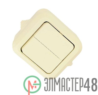 Выключатель 2-кл. ОП 10А IP44 п/герм. крем. Makel 18201