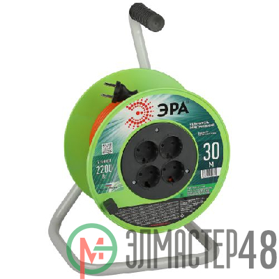 Удлинитель на катушке 4х30м без заземл. RP-4-2x1.0-30m ПВС 2х1 Эра Б0059782