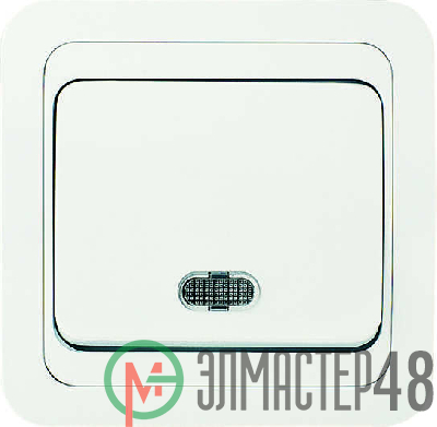 Выключатель 1-кл. СП Mimoza 10А IP20 с подсветкой бел./бел. Makel 12021