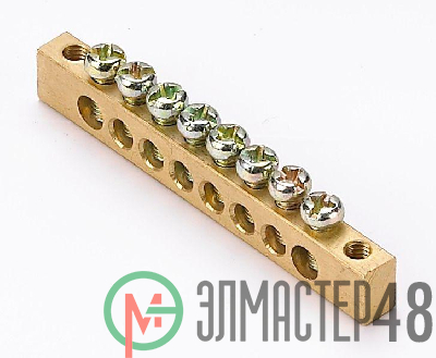 Шина нулевая 8 групп/крепеж по краям сеч. 6х9 м SchE 32002DEK