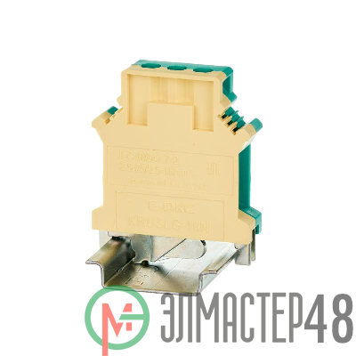Клемма заземления винтовой зажим 2 точки подключения 16кв.мм DKC KRUSLG-16N