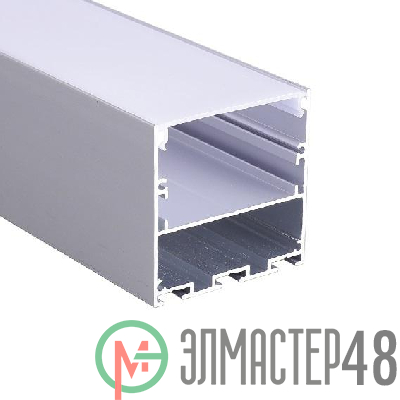 Профиль накладной PAL 5050 (комплект 2м; 2глухих заглушки; рассеиватель матов.; 4клипсы крепежных; 2подвеса по1м) JazzWay 5049901