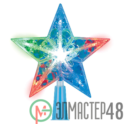 Украшение светодиодное для елки ULD-H1516-010/DTA MULTI STAR "Звезда" 15см 10 светодиодов разноцвет. провод прозр. Uniel UL-00005491