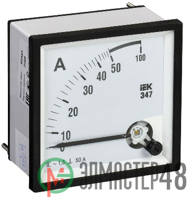 Амперметр Э47 72х72мм 50А кл. точн. 1.5 ИЭК IPA10-6-0050-E