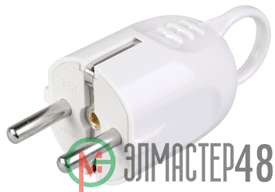 Вилка угловая ВПу12-01-Ст разборная с заземл. с кольцом 16А бел. ИЭК EVP12-16-01-K01