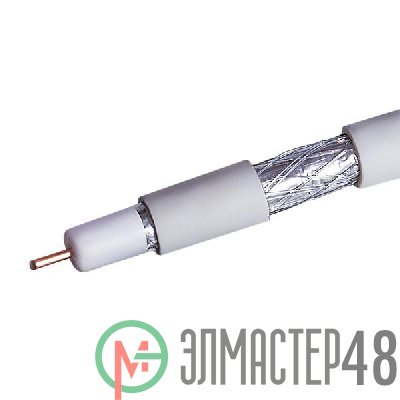 Кабель RG-6 CCS 1.02 (21%)/FPE/Al-Pet-Al Foil Unbonded/Al 64х0.12/PVC RW бел. (уп. 100м) Net.On 109L