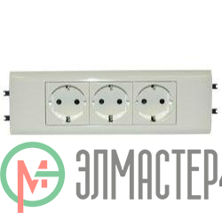 Механизм розетки 3-м СП Mosaic New 6мод. для кабель-канала DLP с заземл. с суппорт. бел. Leg 077433