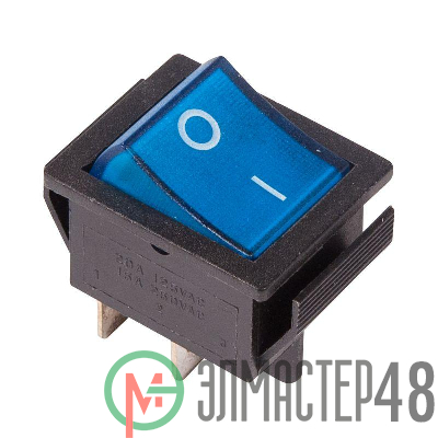 Выключатель клавишный 250В 16А (4с) ON-OFF син. с подсветкой (RWB-502 SC-767 IRS-201-1) Rexant 36-2331