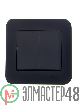 Выключатель 2-кл. 1п СП ASTI 10А IP20 в сборе черн. бархат LEZARD 7081-4242-101