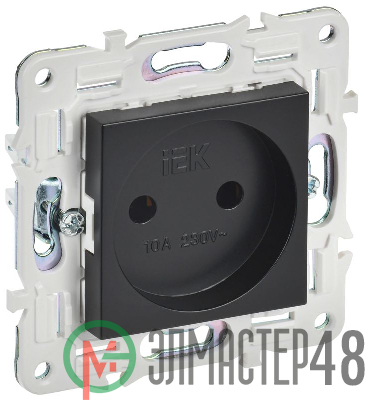 Розетка SKANDY 10А без заземл. без защ. шторок SK-R02Bl черн. IEK SK-R10-10-K02
