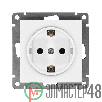 Розетка 1-м СП Афина 16А IP20 с заземл. механизм бел. Universal A0028