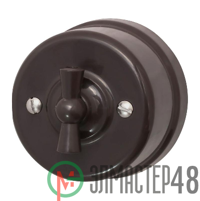 Выключатель 1-кл. ретро ABS-пластик коричн. Bironi B1-200-22