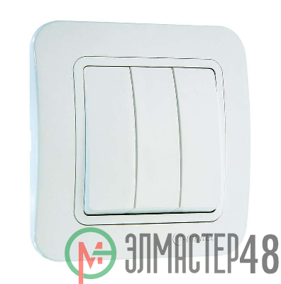 Выключатель 3-кл. СП Lillium 10А IP20 бел./бел. Makel 70091