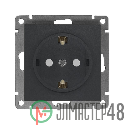 Розетка 1-м СП Афина 16А IP20 с заземл. защ. шторки механизм графит Universal A0049-Gr