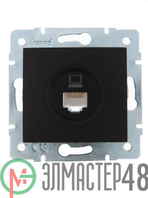 Механизм розетки компьютерн. 1-м СП KARINA RJ45 черн. бархат LEZARD 707-4288-139