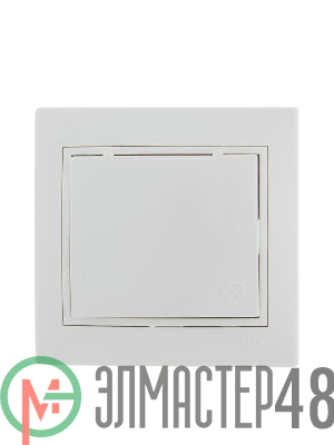 Розетка 1-м СП Мира с защ. крышкой керам. с заземл. бел./бел. Lezard 701-0202-123