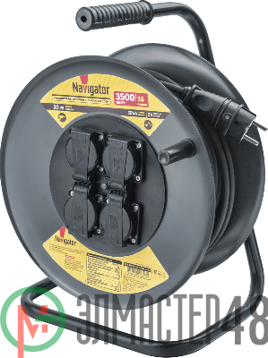 Удлинитель на катушке 4х30м с заземл. 16А IP44 КГ 32.5 NPE-RM-04-30-E-IP44-3x2.5 Navigator 93897