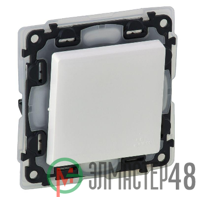 Механизм переключателя 1-кл. СП Valena Life 10АХ IP44 250В с лиц. панелью безвинт. зажимы бел. Leg 752156