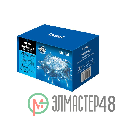 Гирлянда LED со статическим свечением ULD-S1000-120/SWK WHITE IP67 10м соедин. 120 диодов бел. свет провод бел. Uniel UL-00007204