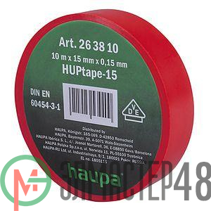 Изолента ПВХ 19мм (рул.20м) красн. HAUPA 263852